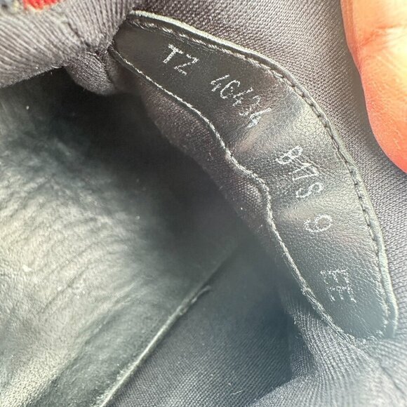 Salvatore Ferragamo Men Size 9EE Red Burgundy Black Leather Low Top Lace Up Shoe - Picture 10 of 11